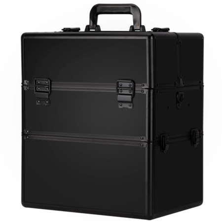 XXL Kosmetisk koffert i aluminium, Smooth Black