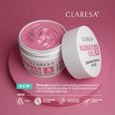 Claresa Rubber Gel 05 (rosa fiolett), 45g