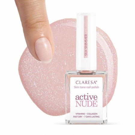 Claresa standard neglelakk (9,5ml), active nude silk shimmer