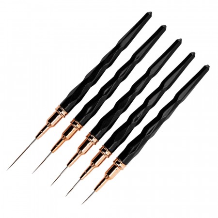 Sett med 5 pensler til negle dekorasjon