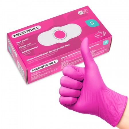 Medisterill Nitrilhansker, 100pk rosa, S