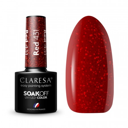 Neglelakk, Hybrid / SoakOff, 5ml Claresa® RED431