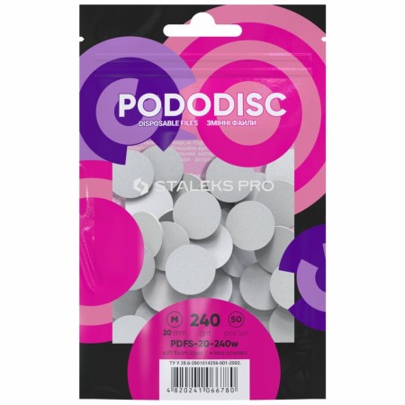 Staleks SoftFoam slipeskive til PodoDisk(50stk), 20mm #240 grit