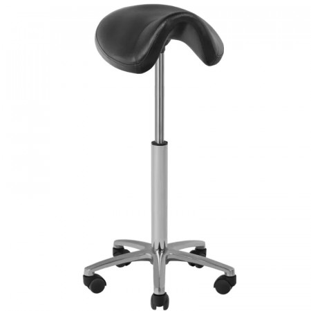 Arbeidsstol med sadelsete og ekstra høyde, Cosmetic 001b (Sort)