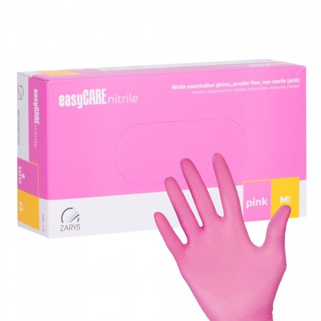 Nitrilhansker EasyCare, 100PK Rosa, Medium