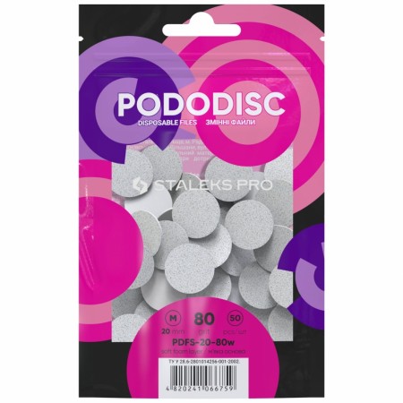 Staleks SoftFoam slipeskive til PodoDisk(50stk), 20mm #80 grit