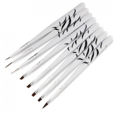 Sett med 8 pensler for gel & dekorasjon, zebra
