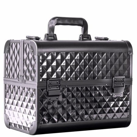 L Kosmetisk koffert i aluminium, Diamond Black