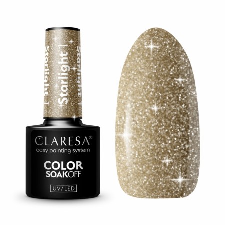 Neglelakk, Hybrid / SoakOff, 5ml Claresa® Starlight 01