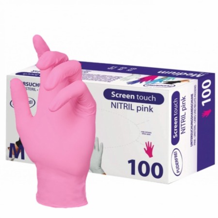 ScreenTouch Nitrilhansker, 100pk Rosa, Extra Small