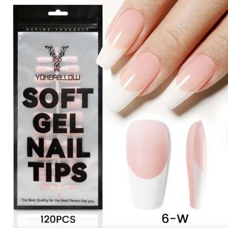 Full Cover SoftGel Tips, French style YKPP016W (120 stk)