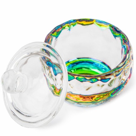 Tykt, vaskulært blande-glass med lokk (Dappen dish)