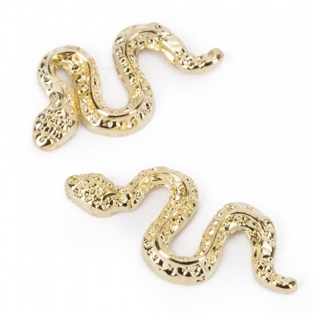 Slange rhinestones, gull 10stk