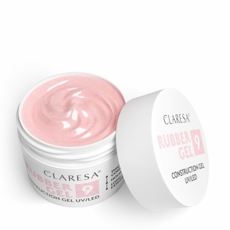 Claresa Rubber Gel 09 (nude, rosa med partikler), 45g
