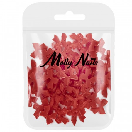 3D Sløyfer til negledekor rød, 100stk