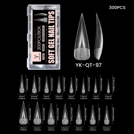 Full Cover SoftGel Tips YKQT97 (300 stk)