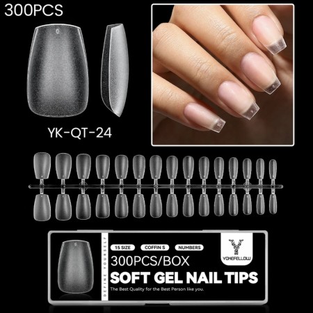 Full Cover SoftGel Tips YKQT24 (300 stk)