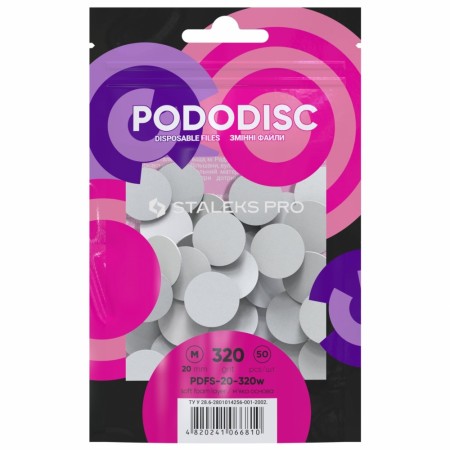 Staleks SoftFoam slipeskive til PodoDisk(50stk), 20mm #320 grit