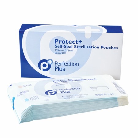 Selvforseglende Protect+ steriliseringsposer, 135 x 278mm (200stk)